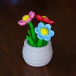 3D Nyomtatott Kötött mintázatú Százszorszép cserépben