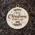 Első karácsony mint Anya és Apa– lézervágott és gravírozott