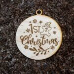 Első karácsonyom karácsonyfadísz Mézeskalács figurás– lézervágott és gravírozott