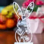 Virágos Húsvéti Nyuszi Sziluett – Minimalista Dekor