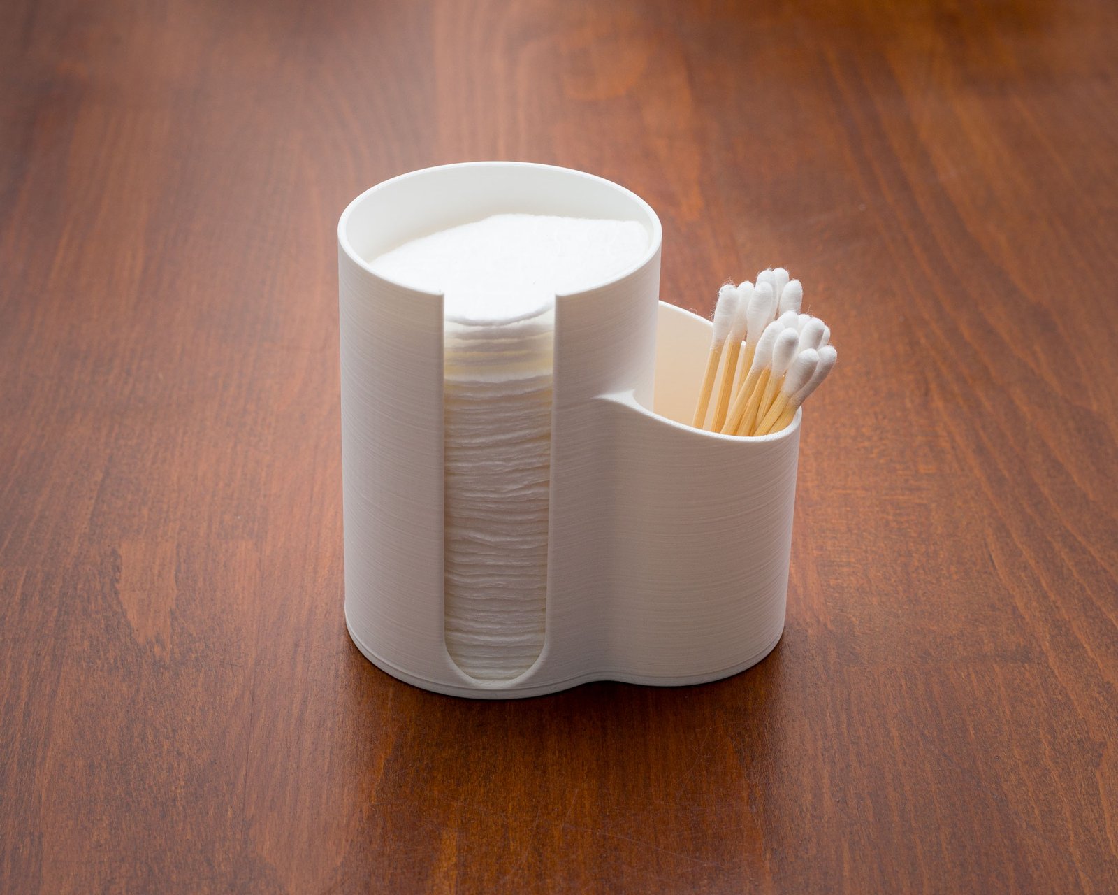 Modern 2-az-1-ben vattakorong és fültisztító tartó 1 Modern 2-az-1-ben vattakorong és fültisztító tartó