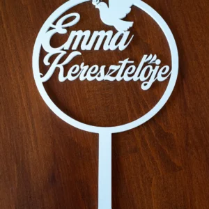 Személyre Szabott Keresztelői Tortadísz– Galambos Motívummal